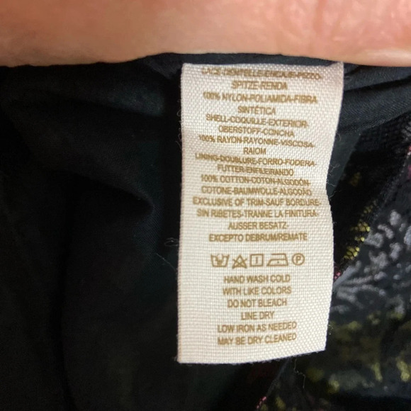 Free People floral lace strapless sweet heart mini dress Sz 6 - Picture 8 of 12